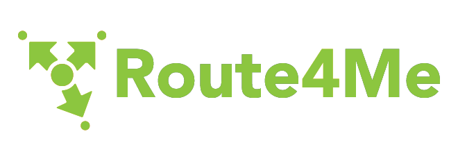 Misuse - Color: Route4Me logo recolored in green with green text, not part of approved palette.