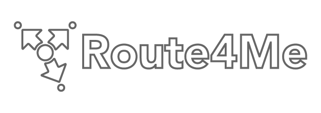 Misuse - Logotype outline: Route4Me text redrawn with stroke around letters, breaking type integrity.